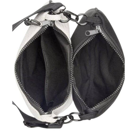 NWT Ideology 4104 Womens Black 2in1 Appliqué Crossbody Handbag Purse Black Gray - Picture 4 of 4